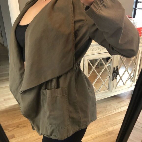 Caslon M Military Green Draped Utility Jacket - Picture 2 of 9